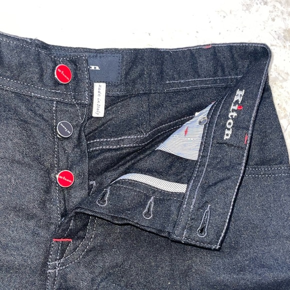 Kiton Napoli Men’s 3-Button 96% Wool Dress Pants in Black - Picture 10 of 15